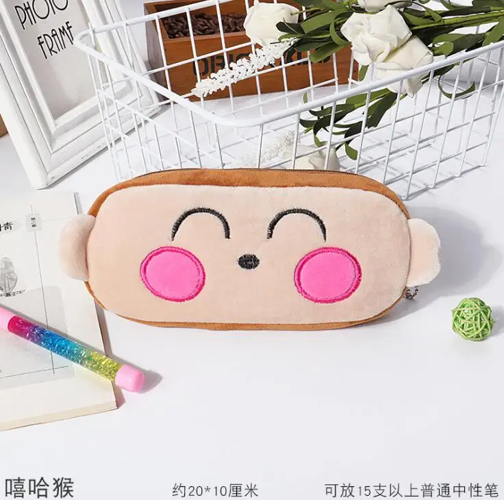 Kawaii моделирование фрукты пенал с животными короткие плюшевые Школьные Канцелярские ручки сумка для девочек и мальчиков школьные принадлежности