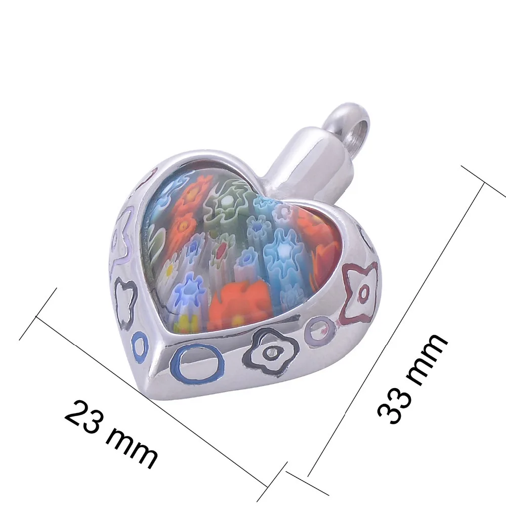 Богемная мемориальная Цветочная нашивка муранская Подвеска из стекла сердце