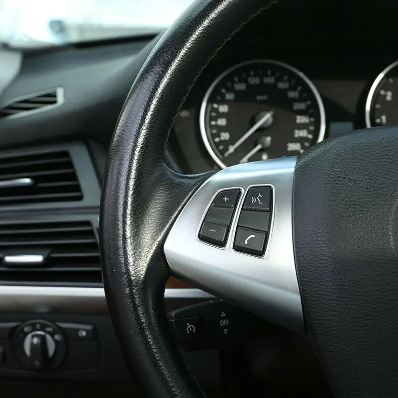 2 * руль кнопка рамка Крышка отделка Аксессуары для BMW X5 E70 2008 2013|Лепнина интерьера|