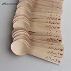 120 шт., деревянные ложки с гравировкой, 10 см