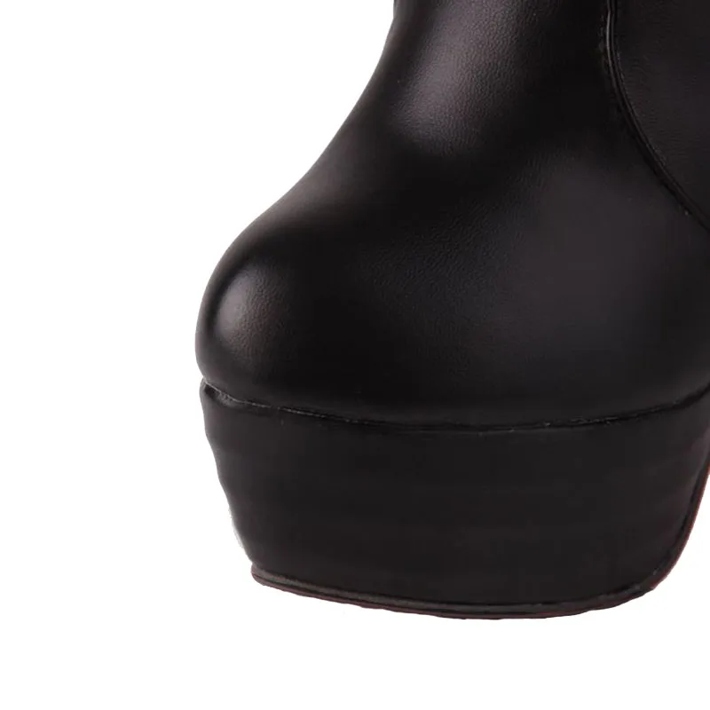 Tuyoki Office Lady High Heel Boots Platform Warm Winter Shoes Women Over Knee Thigh Thin Footwear Size 34-39 | Обувь