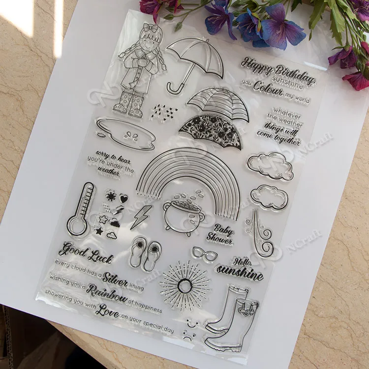 

weather stamp Clear Stamp for Scrapbooking Transparent Silicone Rubber DIY Photo Album Decor A112