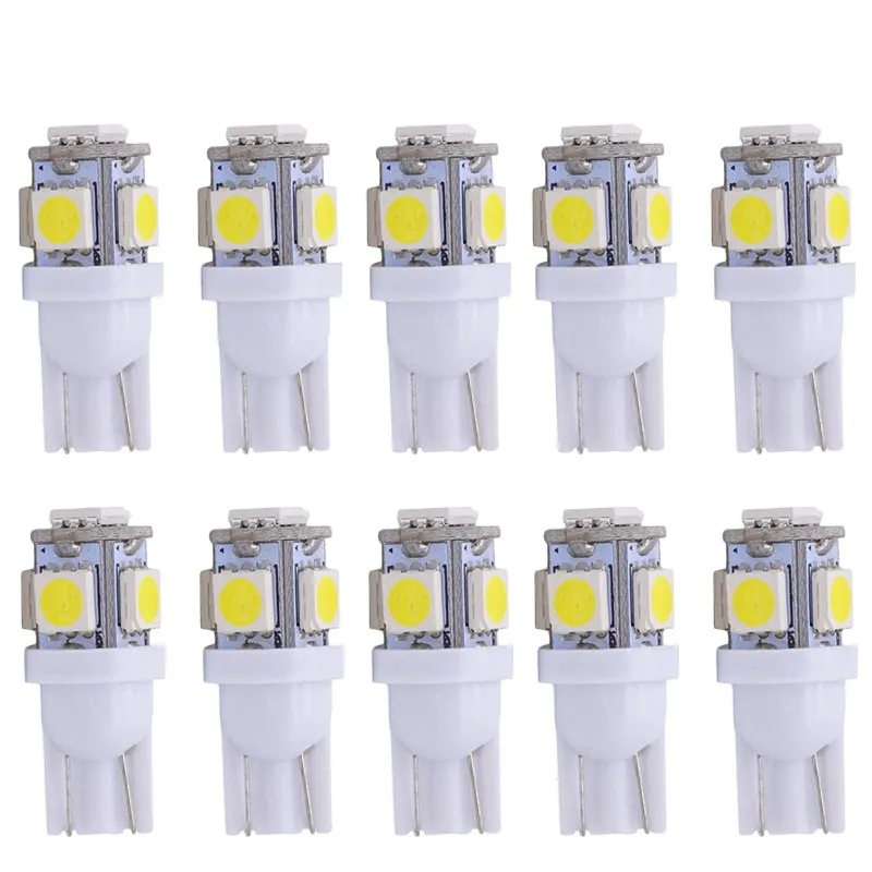10 шт. автомобисветодиодный светодиодные лампы T10 W5W 5050 5SMD 168 194 192 DC 12 В|Сигнальная