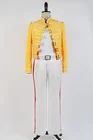Костюм для косплея Фредди Меркьюри Queen Lead, мужской желтый жакетполный комплект, брючный костюм, полные комплекты