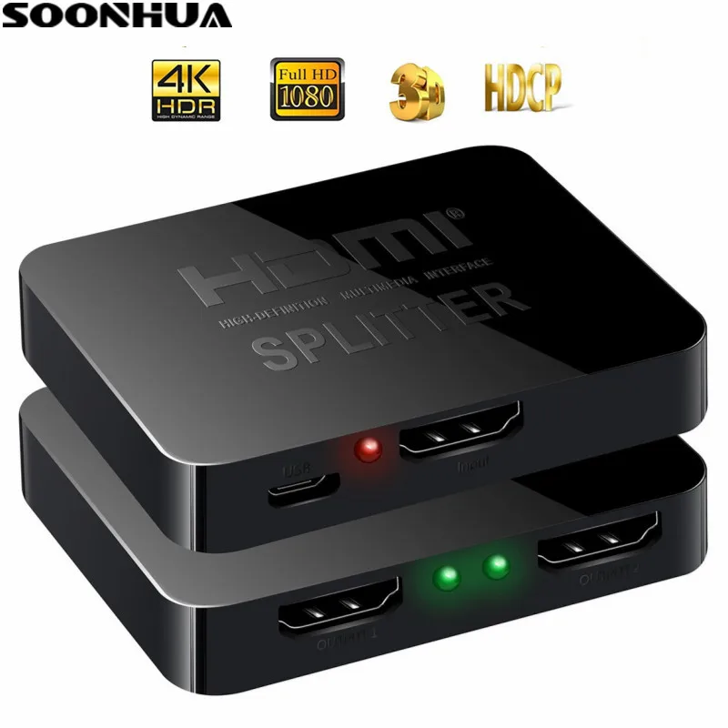 3 портовый HDMI концентратор 1080P видео переключатель сплиттер 1 в 2 выхода усилитель