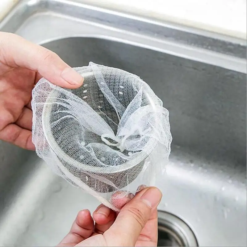 

30PCS/ 100PCS Kitchen Sink Drain Hole Trash Strainer Mesh Disposable Garbage Bag Bathroom Kitchen Waste Bin Filter Bag Strainers