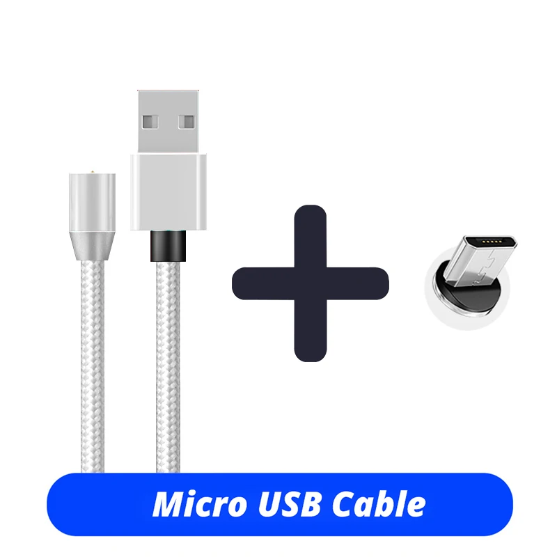 CBAOOO 1/2 м микро USB кабель Магнитный кабель для зарядного устройства для Xiaomi huawei Android кабели для мобильных телефонов мини USB кабель быстрое зарядное устройство - Цвет: Silver