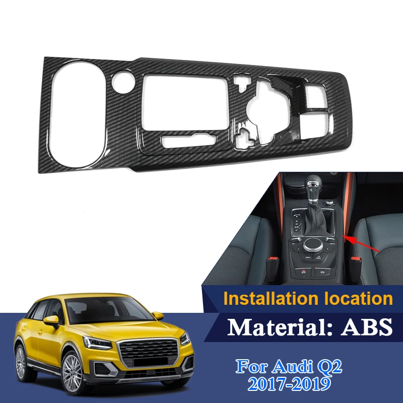 ABS Interior Mouldings For Audi Q2- Low Mach Car Gear Box Frame Sequins Internal Accessories Decoration Stickers