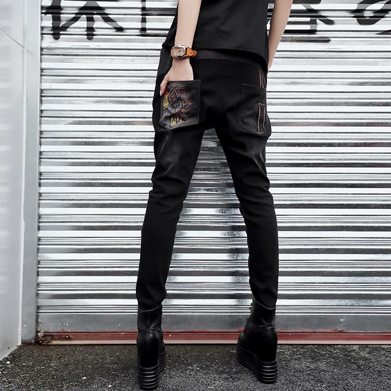 Max LuLu Autumn 2018 Fashion Korean Style Ladies Punk Cross Pants Womens 3d Printed Mom Jeans Black Push Up Woman Denim Trousers |