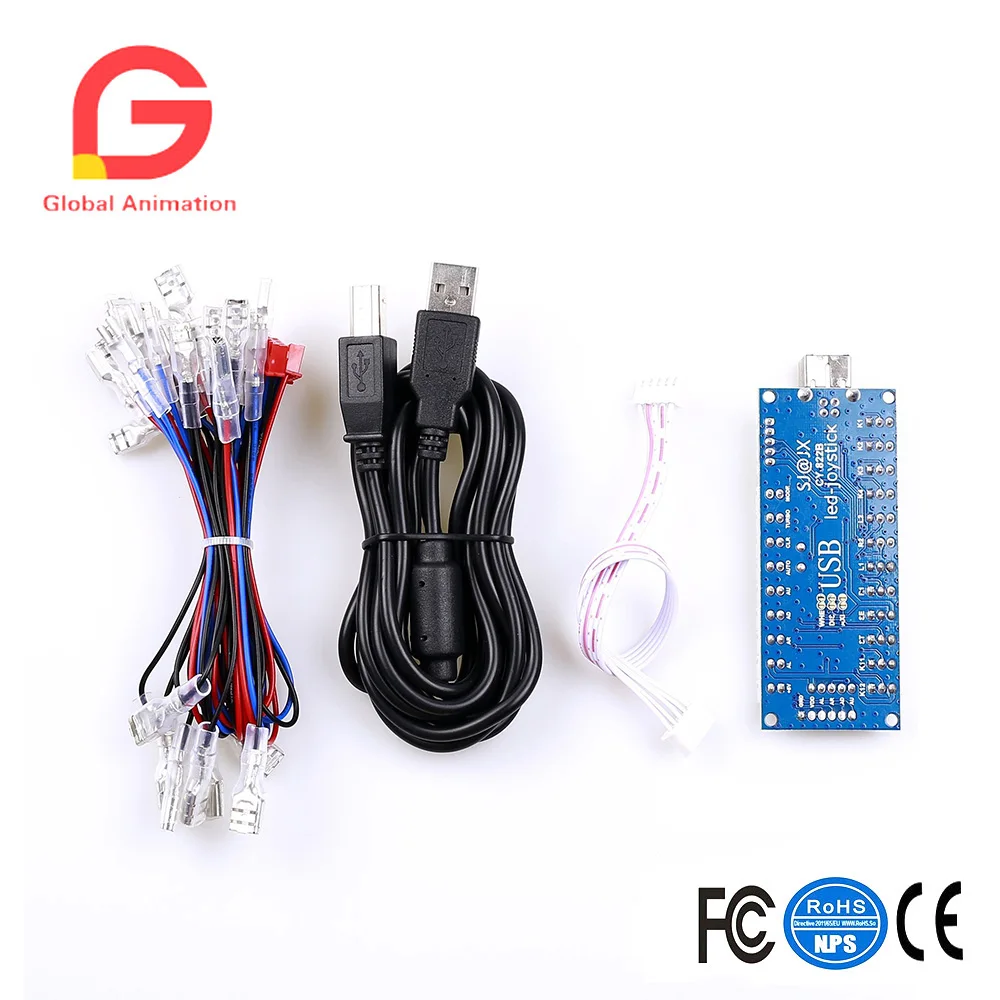 Zero Delay Pc аркадная игра DIY набор деталей 1 X 5pin 8 способ джойстика + хромированная