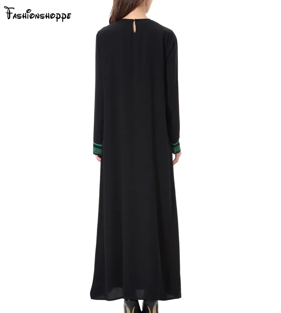 Женское длинное платье с вышивкой в турецком мусульманском стиле D205|muslim abaya