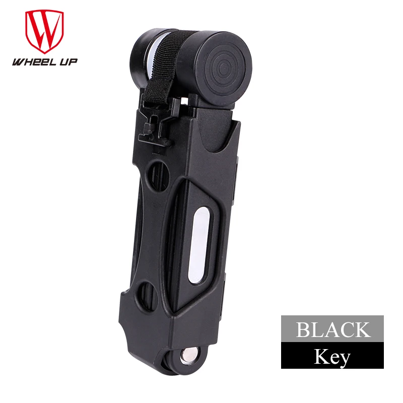 Black key Складной велосипедный замок с защитой от порезов MTB дорожный велосипедный складной замок Противоугонный замок из легированной стали Велосипедные замки с паролем - Цвет: Black key