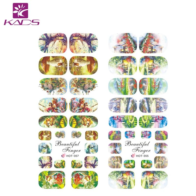 KADS HOT355 357 Красивая Сказка Мир Дизайн Ногтей Вода Передача Nail Art Наклейки Надписи