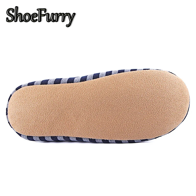 ShoeFurry/Повседневная обувь; мужские зимние домашние тапочки; мягкая плюшевая теплая хлопковая обувь; мужские домашние тапочки; меховые тапочки в полоску для спальни