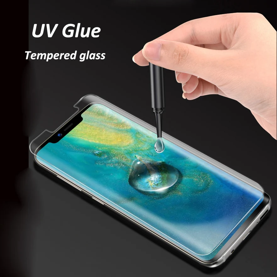 Жидкий полноклеевой протектор экрана для huawei mate 30 20 Pro RS УФ лампа из закаленного стекла для huawei P30 P20 Pro нано Клеевая Пленка
