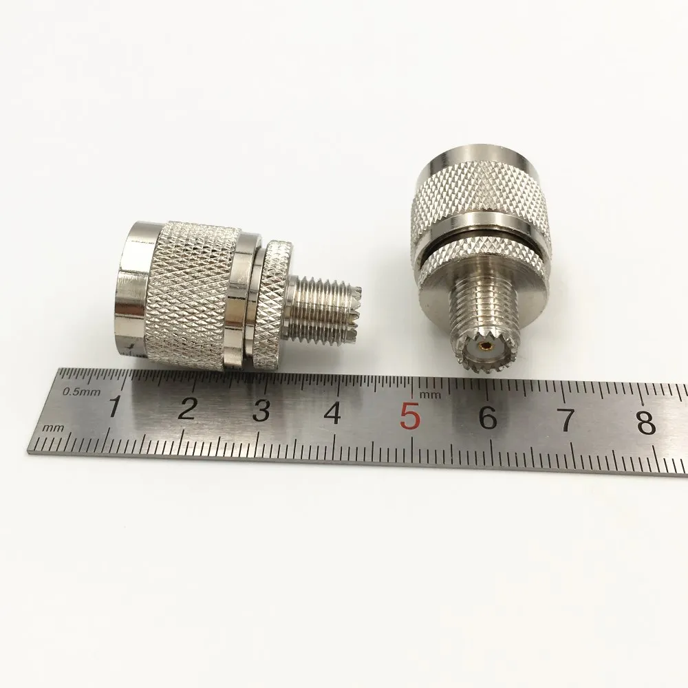 50 шт латунный UHF PL259 Штекерный разъем к мини гнездовой RF коаксиальный Прямой