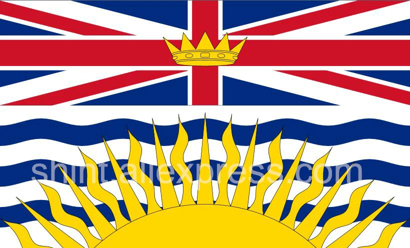 Канадский флаг Британской Колумбии, наружный баннер из полиэстера толщиной 3 х 5 футов, 150 х 90 см