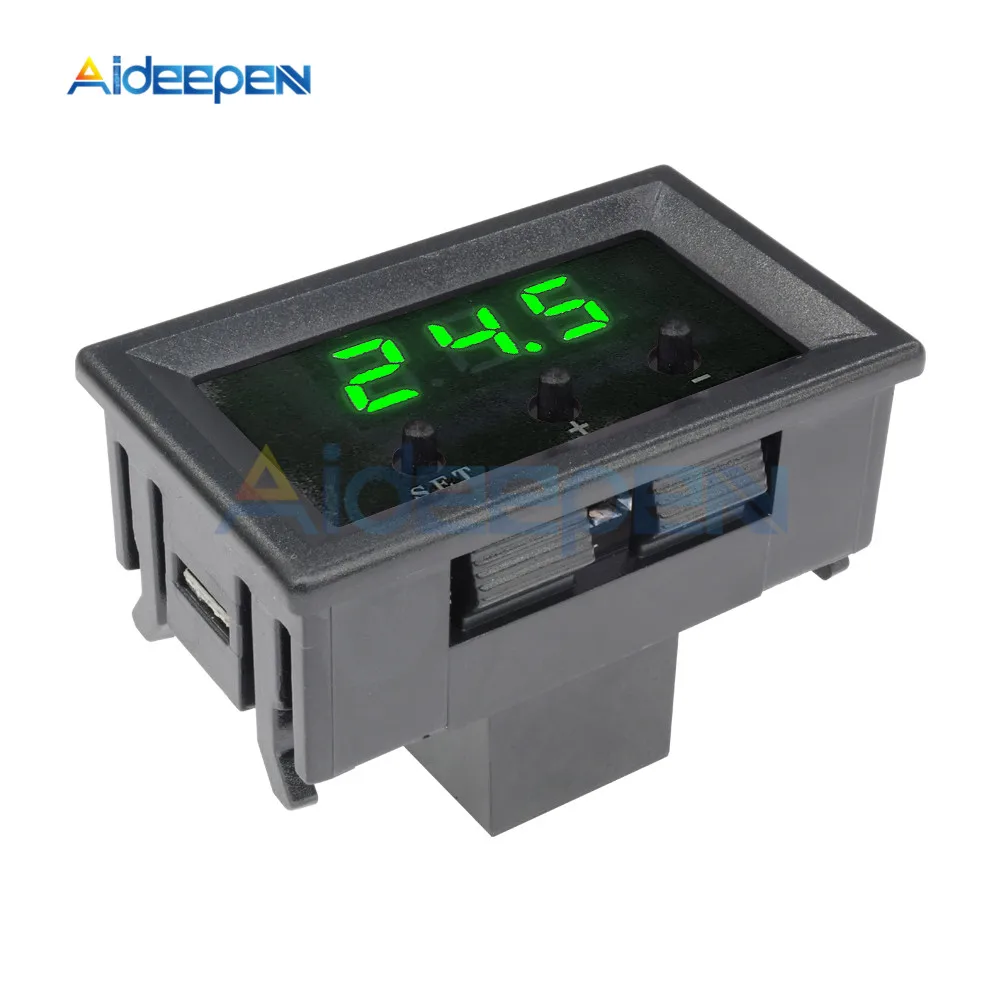 W1209 DC 12V цифровой светодиодный термостат контроль температуры 0,28 дюймов термометр термо контроль модуль переключателя+ Датчик NTC зеленый