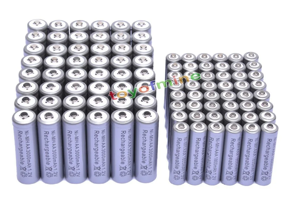 

48x AA +48x AAA 1.2V 1800mAh 3000mAh NiMH Grey Rechargeable Battery Cell