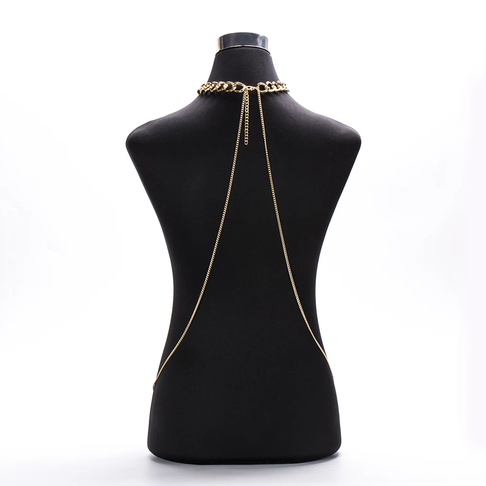 Fashion Chunky Harness Alloy Chain Necklace Golden Color Waist Women Jewelry Sexy Bikini Metal Body | Украшения и аксессуары