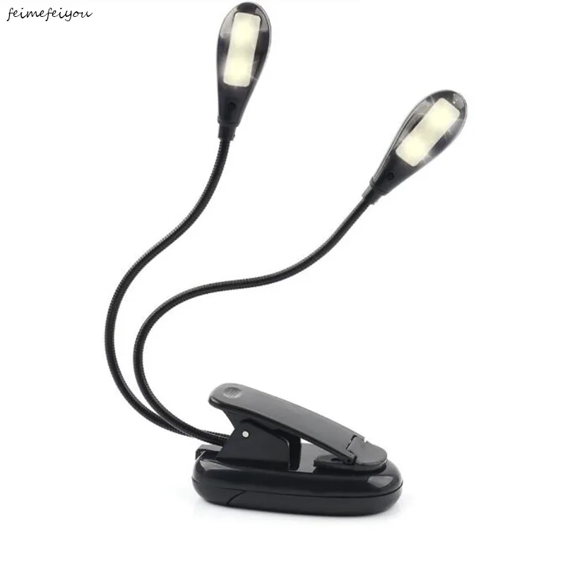 Светильник для книг Feimefeiyou светильник чтения с двумя головками белый USB LEDAnd на