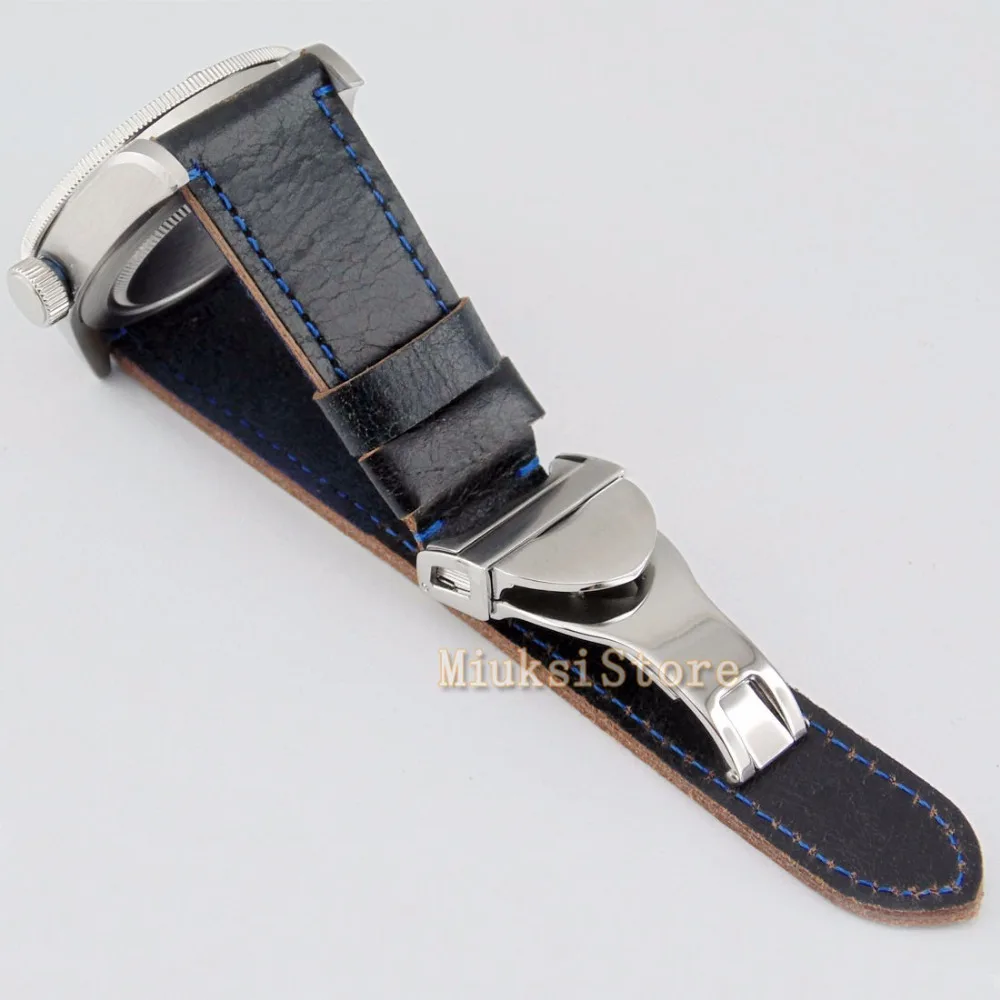 41mm man watch luminous automatic Sea gull Nouvelle mode de Montre Bleu Verre bracelet en cuir montres-bracelets hommes | Наручные часы
