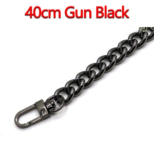 40cm Gun Black Высококачественные Алюминиевые цепочки, золото, серебро, черный пистолет 10 мм сменный светильник, кошелек, цепочка, сумка на плечо, ремни для маленьких сумок - Цвет: 40cm Gun Black