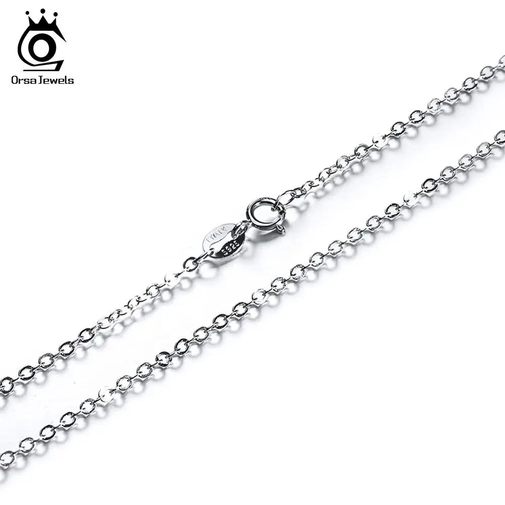 ORSA JEWELS, настоящая 925 пробы, серебряная Базовая цепочка, регулируемая цепочка Rolo, серебряные ожерелья для женщин и мужчин, хорошее ювелирное изделие, подарок OSC06