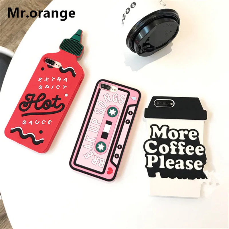 Mr. orange Новый чехол с кофейными чашками для iPhone 6 6S 7 6plus 6splus 7plus милый розовый мягкий
