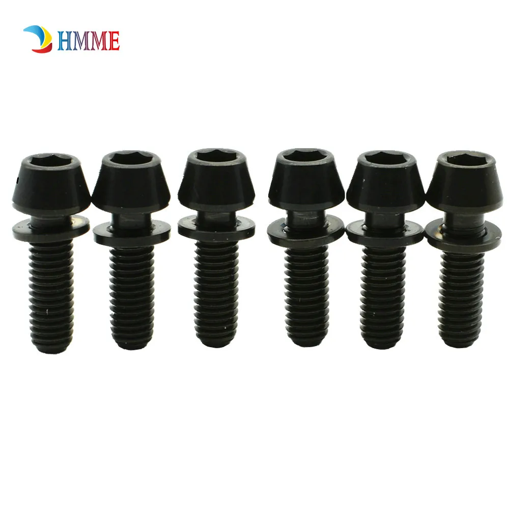 Титановые болты, винты, шток, тормоза M5 X 16 мм, M5* 18, M5x20, выделяют черный цвет, конусная головка с креплением Ti, 4 шт
