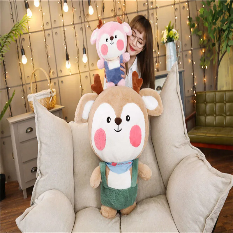 

Cute Plush Soft Sika Deer Dolls Kawaii Stuffed Animals Toy Baby Soothing Gifts Home Decor