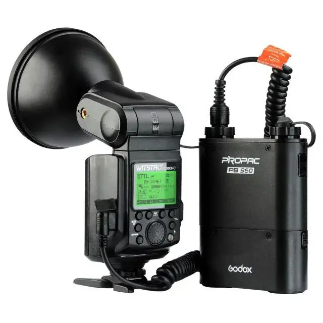 

New Godox WITSTRO AD360II TTL 360W/S Wireless Power Control Outdoor Flash Light+PB960 Power Battery Pack Kit Black for Canon