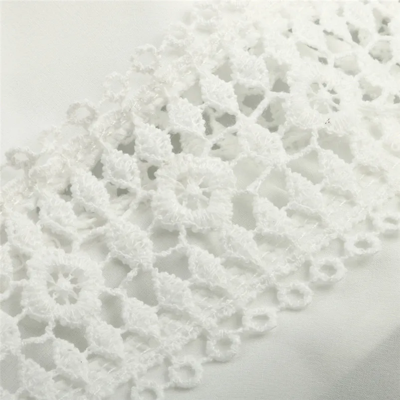 Модное летнее платье 2019 Белое Женское с рукавом три четверти свободное кружевное