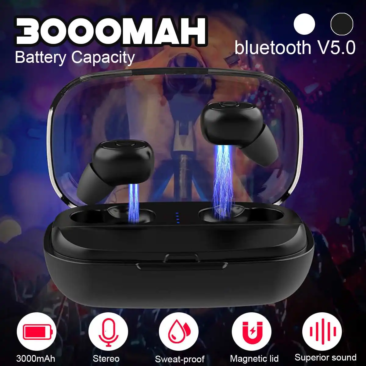 Наушники-вкладыши bluetooth 5,0 невидимые мини TWS Беспроводные спортивные наушники вкладыши стереогарнитура наушники шумоподавление черный белый