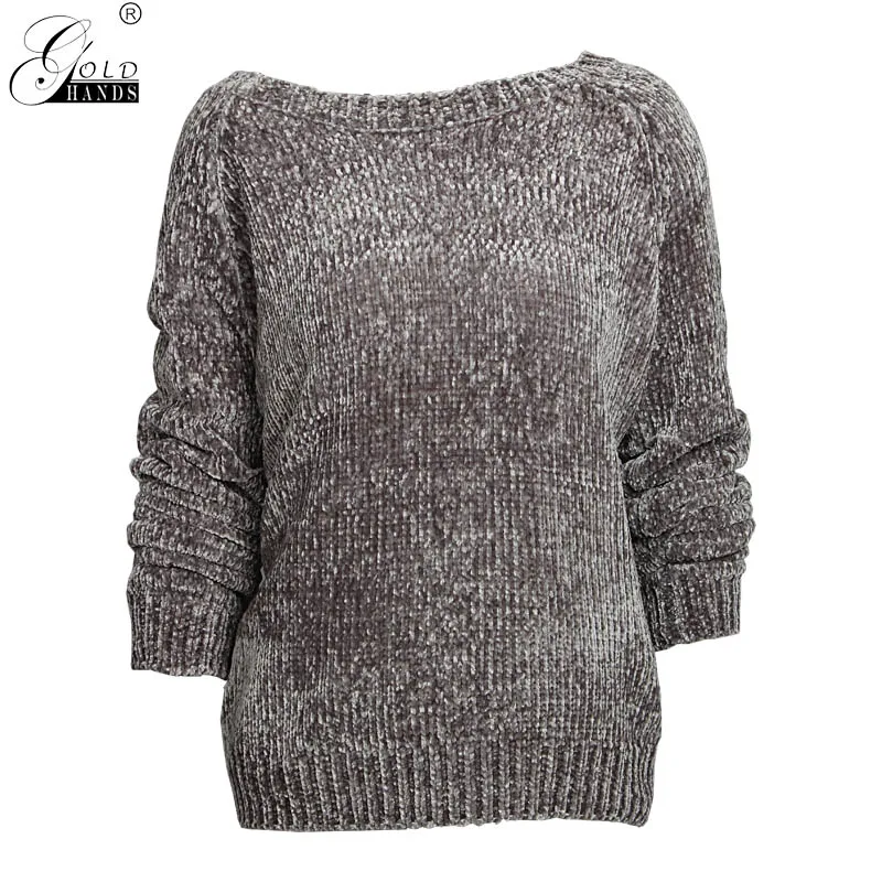 Women Casual Chenille Sweater Loose Hole Knitted Pullovers Female Gray Boyfriend Style Ladies Knitwear Pull Femme | Женская одежда