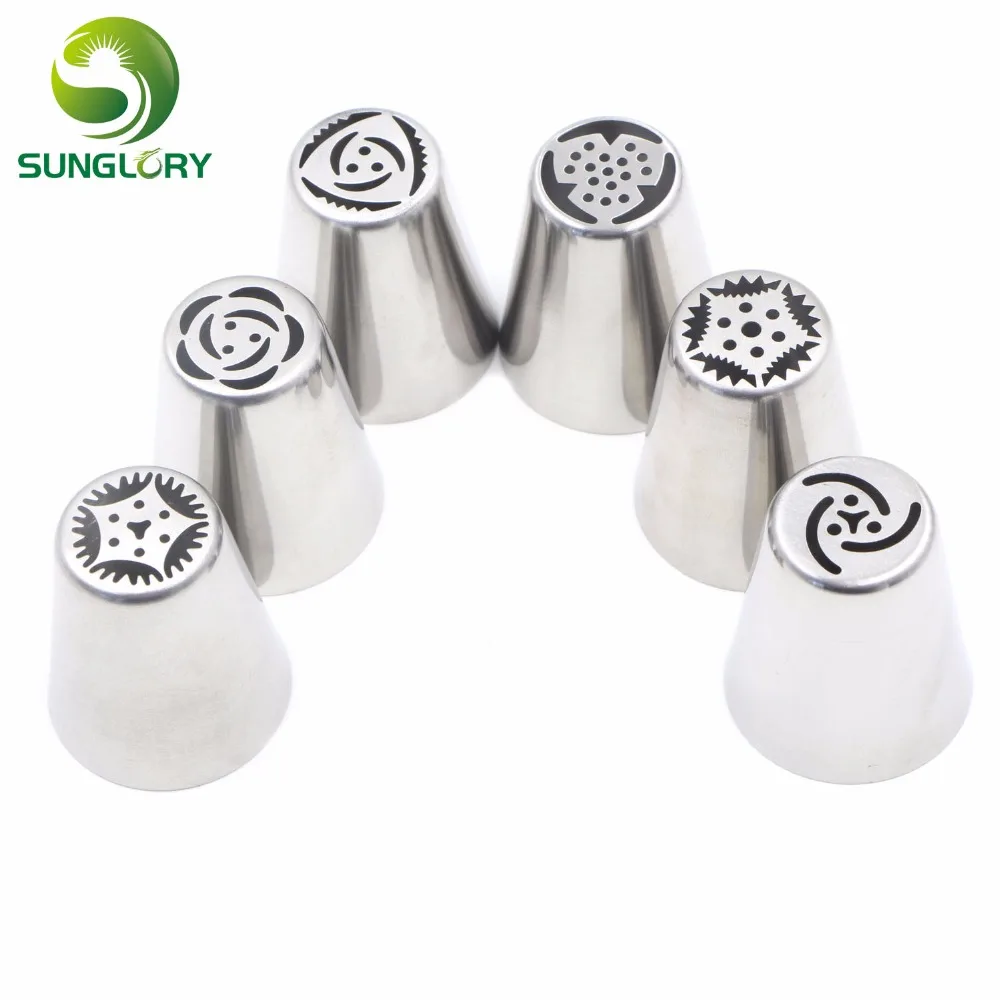 6 шт. Свадебные DIY нержавеющая сталь русская выпечка насадки помадка обледенение