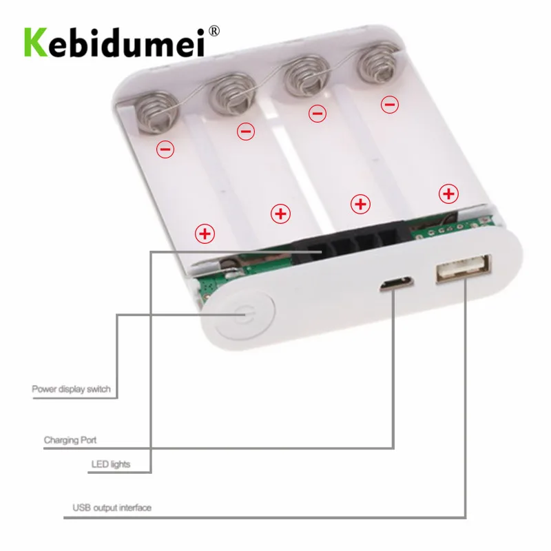 Чехол kebidumei 4X18650 с зарядным устройством usb порт корпус DIY коробка мобильный