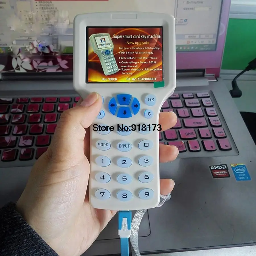 Английский 10 Частотный RFID Копир ID IC ридер писатель копия M1 13,56 МГц зашифрованный Дубликатор Программист USB+ UID карта+ T5577 тег