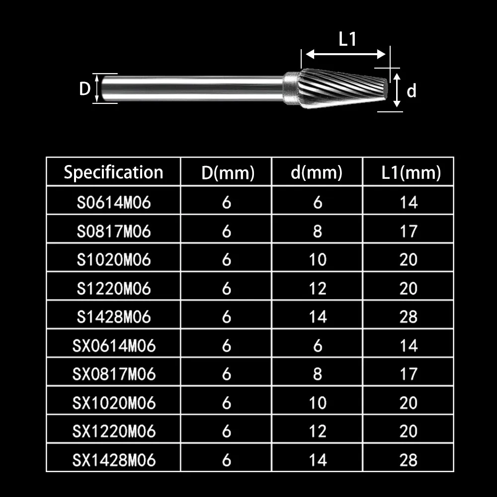 Weitol 1pcs 6mm S type carbide rotary files power tools burrs cutter bits engraving CNC router | Инструменты
