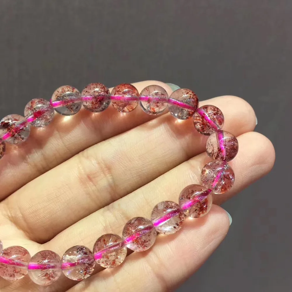 8 2 мм натуральный кварцевый браслет с кристаллами Lepidocrocite для женщин мужчин