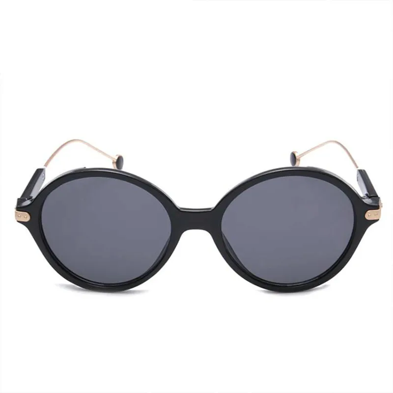 2018 Retro punk Sunglasses Women Men Round Metal Frames Sun Glasses Gold Punk Gothic Eyewear UV400 with box FML | Аксессуары для