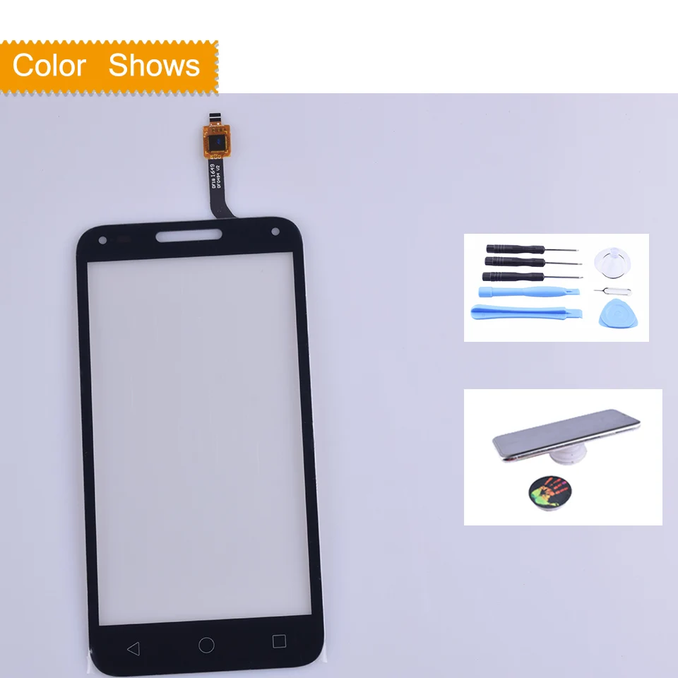 black with gift Сенсорный экран для Alcatel One touch U5 3g 4047D 4047G 4047 OT4047 OT4047D сенсорный дигитайзер Панель переднее стекло объектив сенсор - Цвет: black with gift
