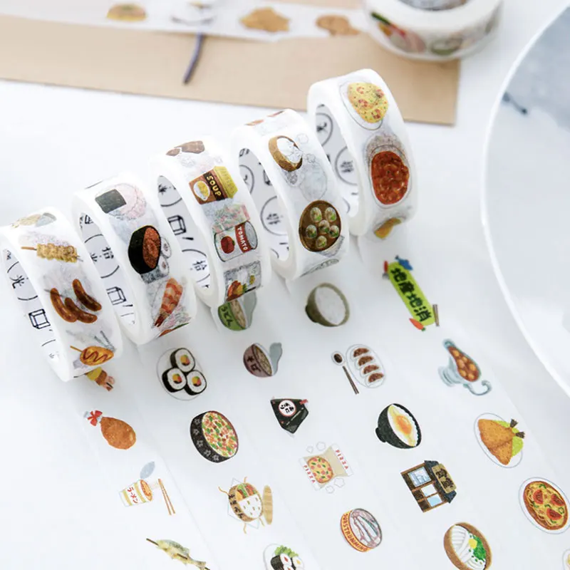 1 шт. еда серии 1,5 см X 7 м Kawaii Васи клейкие ленты детей diy Украшение дневника маскирования лента для скрапбукинга инструмент
