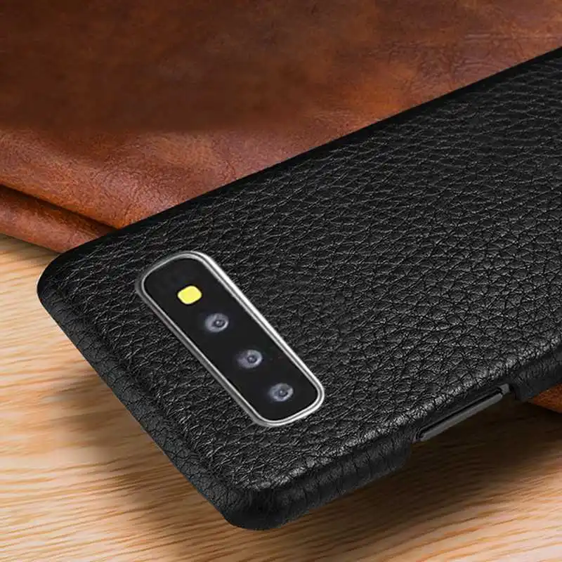 Задняя крышка для samsung Galaxy S10 S8 S9 Plus S10e чехол из натуральной кожи роскошный чехол для телефона с личи чехол для samsung S10Plus