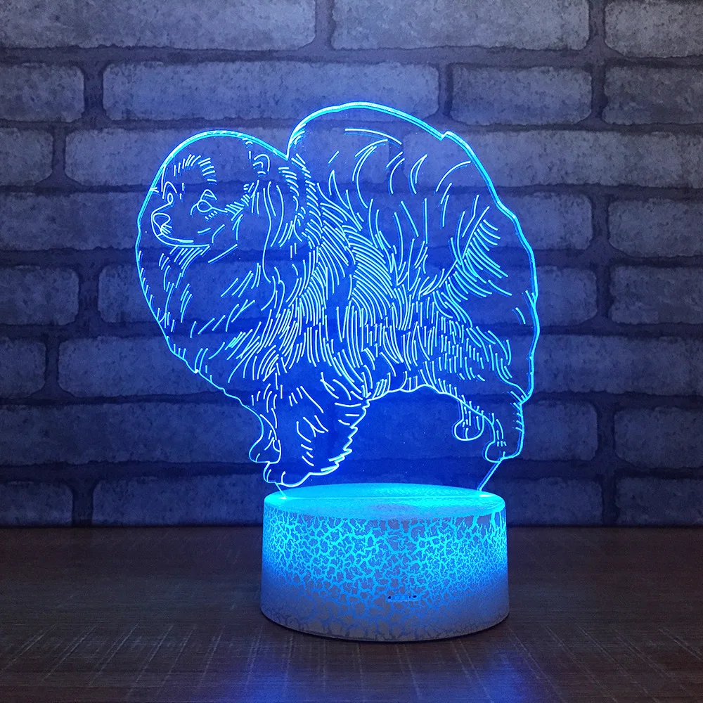 

Cute Pug Dog LED 3D Night Light 7 Color Changing Usb Desk Table Lamp Animal Lights Kids Gift Home Decor