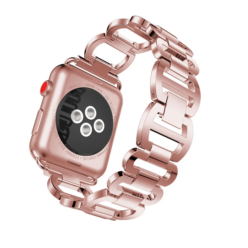 Алмазный ремешок для apple watch, ремешок для apple watch 5, 4, 3, ремешок 44 мм/40 мм из нержавеющей стали, ремешок для наручного браслета 42 мм/38 мм