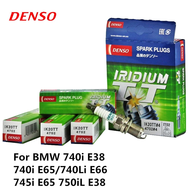 Автомобильная свеча зажигания DENSO для BMW 740i E38 E65/740Li E66 745i E65 750iL Иридий Платина IK20TT 4