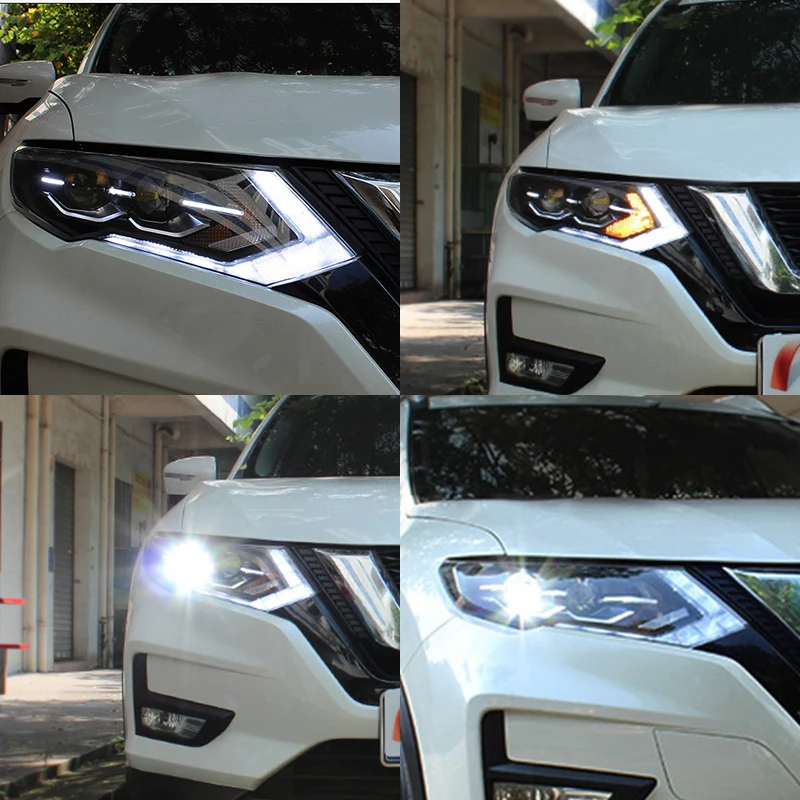 Hlxg 2 шт автомобилей Стиль светодиодный фары для Nissan X Trail TIIDA 2017 2018 фара DRL фар тяга