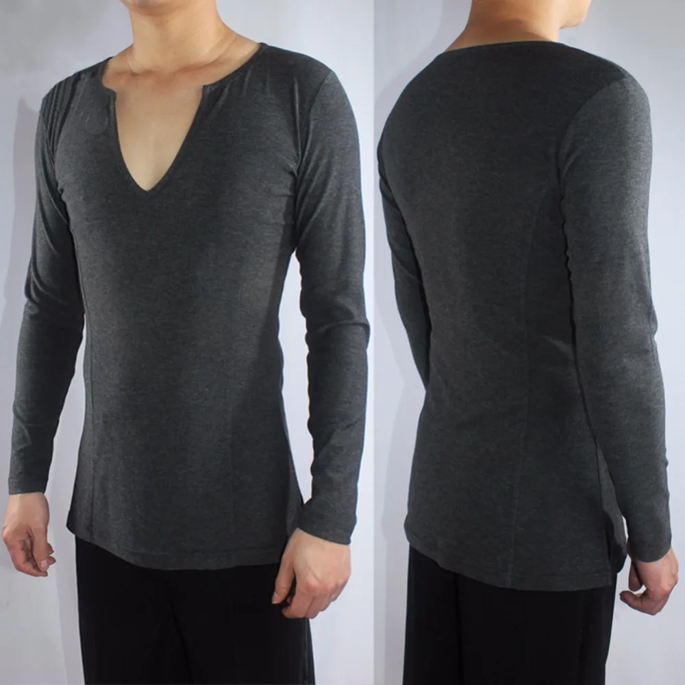 Новое поступление Мужская танцевальная рубашка для латиноамериканских танцев