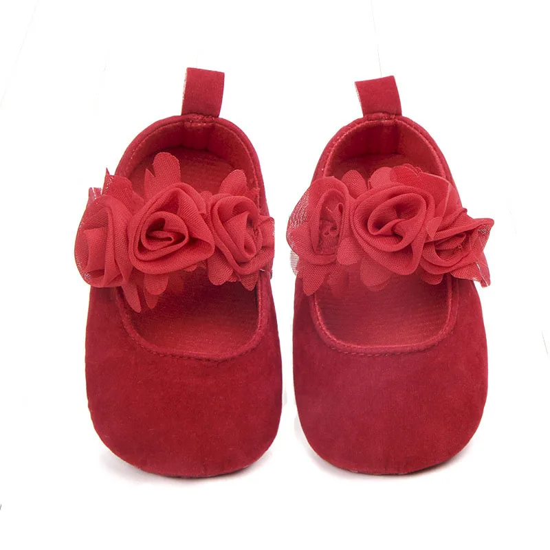 

New 0-18M Baby Shoes Girls Flower Footwear Soft Sole Non-slip Bottom Kids Cotton Shoe Children Sweet Cute Infants First Walkers